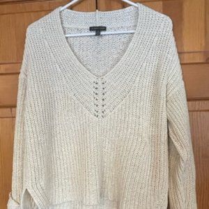 Eileen Fisher Cotton Linen Fisherman Sweater
